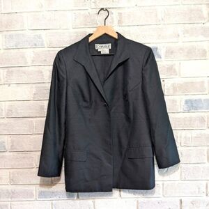 Carlisle silk blazer suit jacket black sz 10
